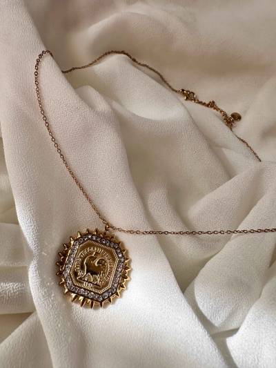 collier coq soleil