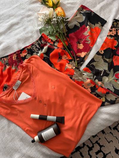 Pyjama penyemood orange/noir