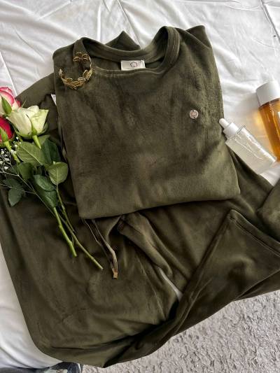 Pyjama velour Penymood Vert/gris