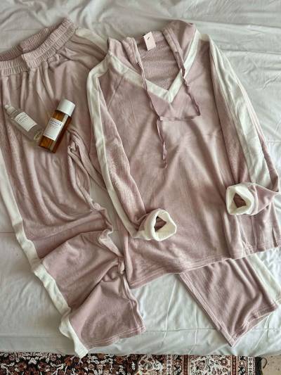 Pyjama Caresse velour uni