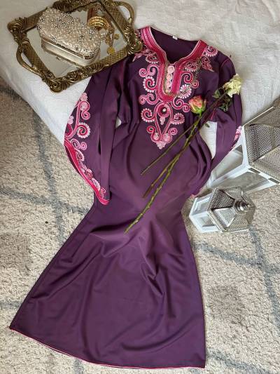 Robe gros-fil manches rondes