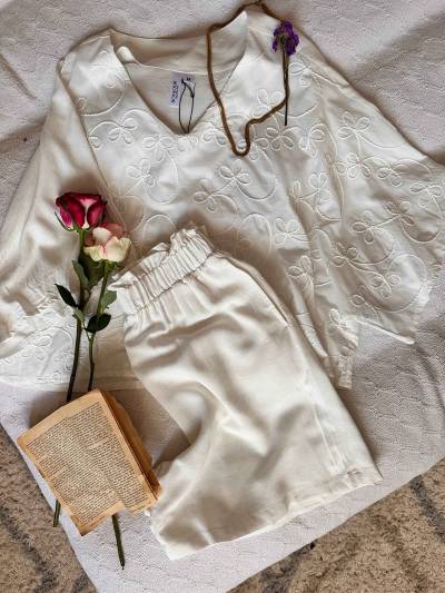 Pyjama short bonjour blanc
