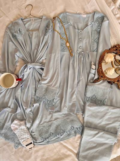 Ensemble 3pcs Bone guippure