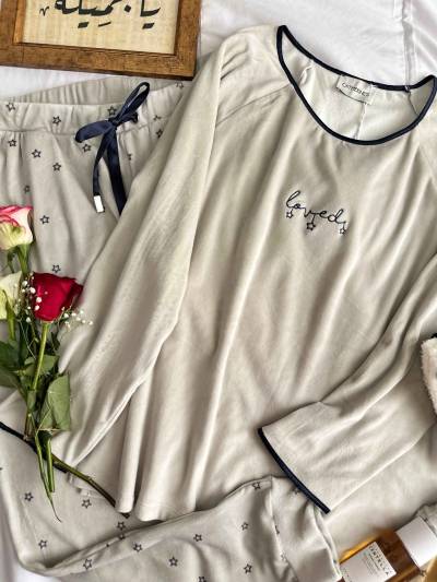 Pyjama Catherines gris velour