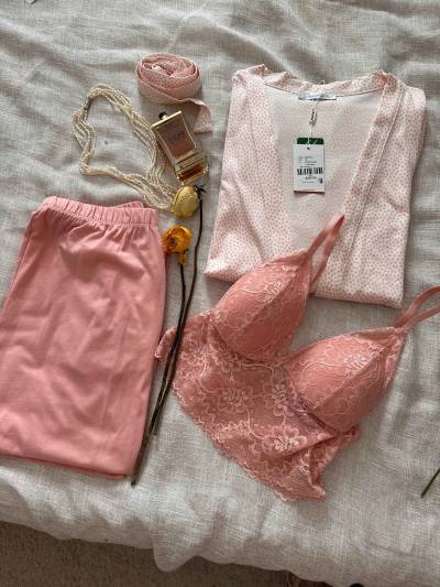 Ensemble 3-pcs Arnetta rose picté