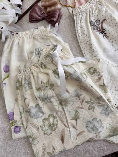 Pantalon coton crépé