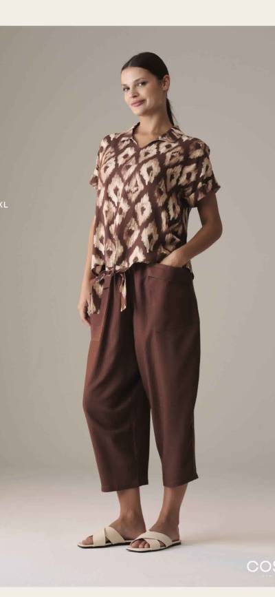 Homewear Avec col pantacourt maron