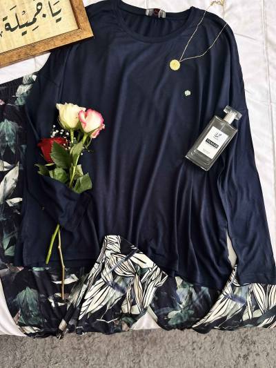 Pyjama fluide bleu nuit