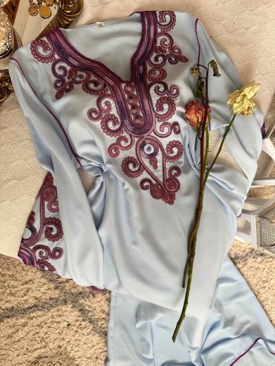 Robe gros-fil manches rondes