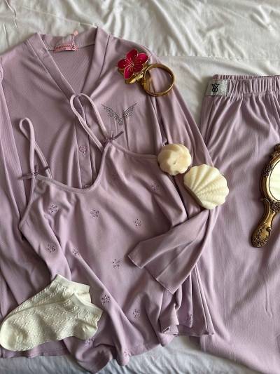 3pcs uni bleu/violet Angel’s