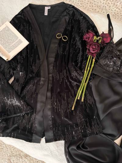 Ensemble 3pcs Bonjour Noir brillant