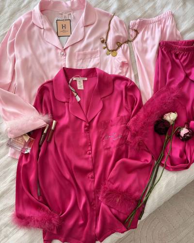 Pyjama H satin fourrure Uni
