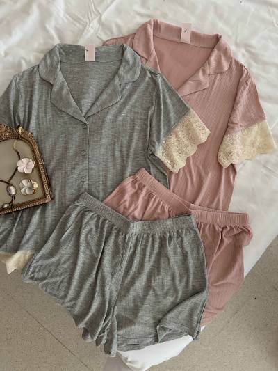 Pyjama short pailleté demi manche