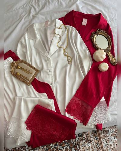 Pyjama satin H manches longues