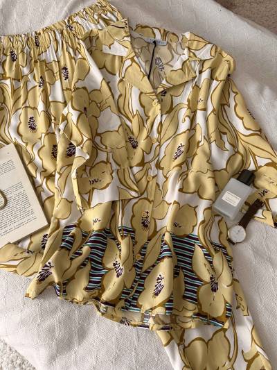 homewear jaune fleuri