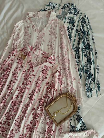 Robe longue caresse fleuri