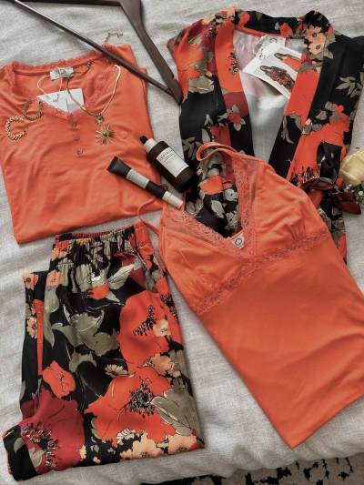 Pyjama penyemood orange/noir