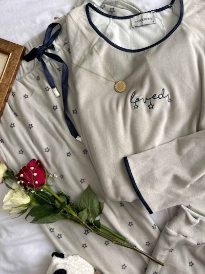 Pyjama Catherines gris velour