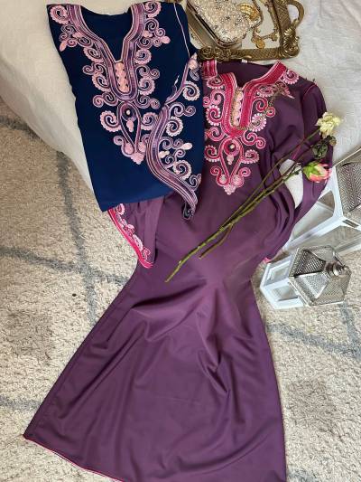 Robe gros-fil manches rondes