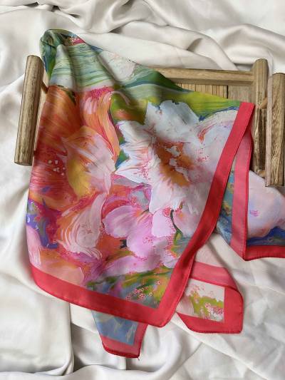 Foulard satin coloré