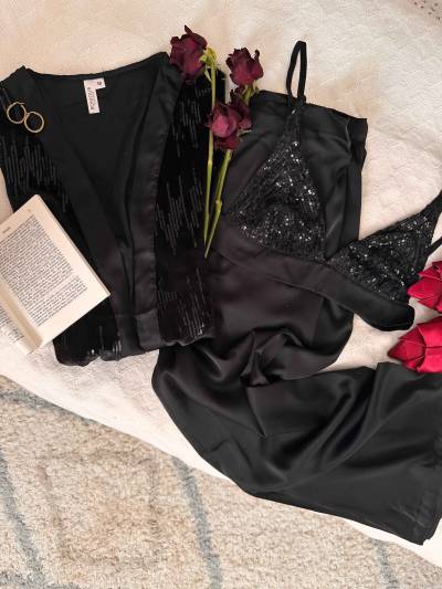 Ensemble 3pcs Bonjour Noir brillant