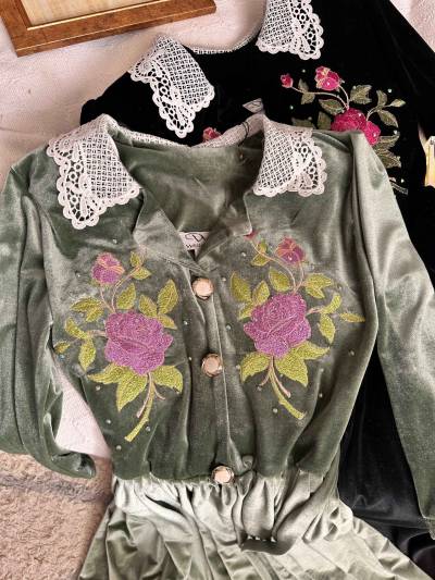 Robe White Lily vintage velour