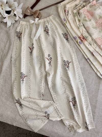 Pantalon coton crépé